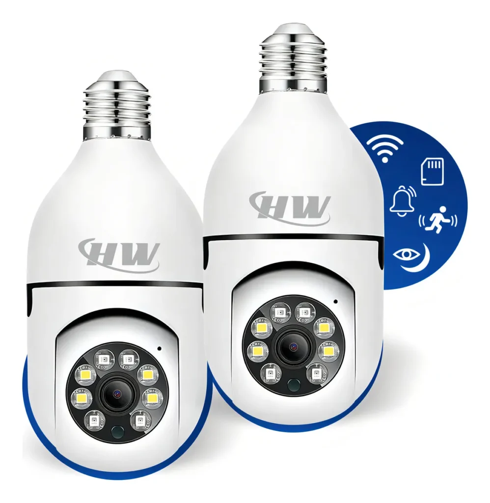 Kit 2 Câmeras de Segurança Lâmpada HW