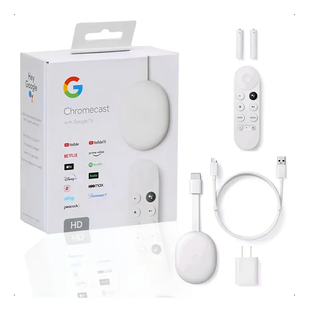 Google Chromecast 4ª geração de voz HD 8GB branco