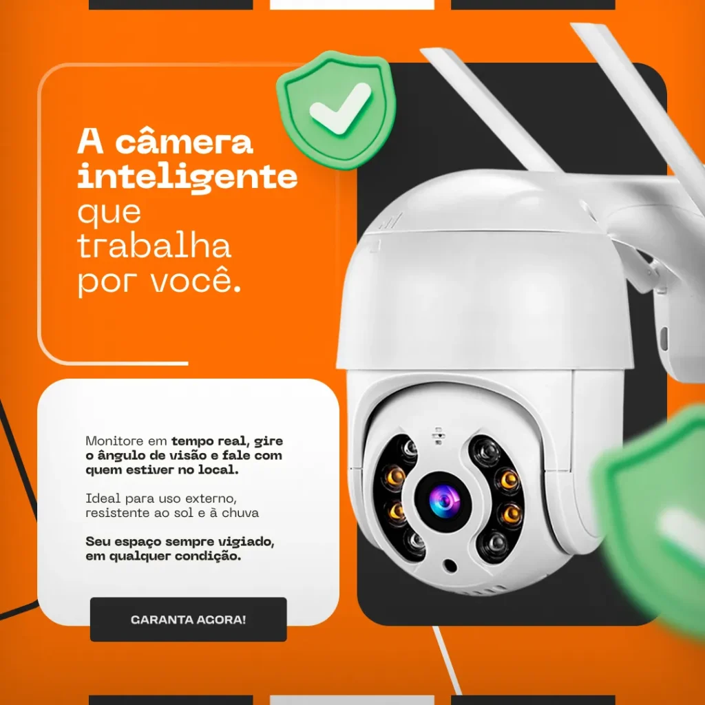 Câmera Segurança WiFi Externa Maxnova Speed Dome 1080p Infravermelho IP66