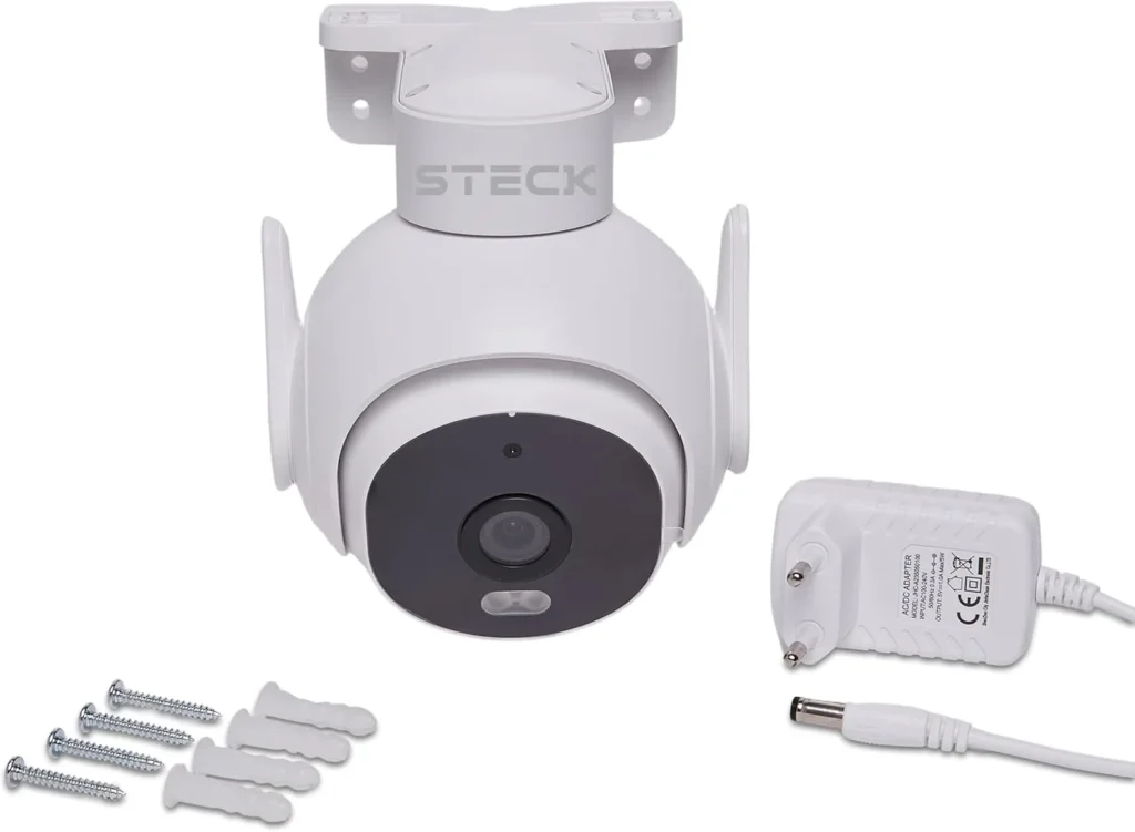Câmera de Segurança Externa PTZ 360° Wi-Fi Full HD IP65 SCAM4BS1 Steck
