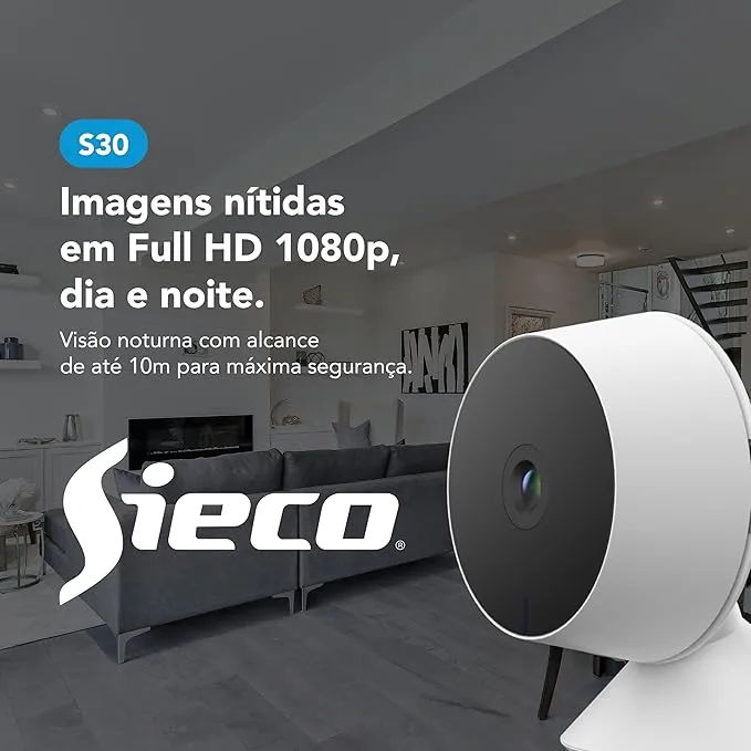 Câmera de Segurança Wi-Fi Sieco S30 Full HD 1080p