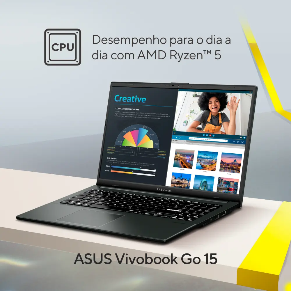 Notebook ASUS Vivobook Go 15 E1504 AMD Ryzen 5 7520U 8GB RAM 256GB SSD 15,6” FHD Linux KeepOS