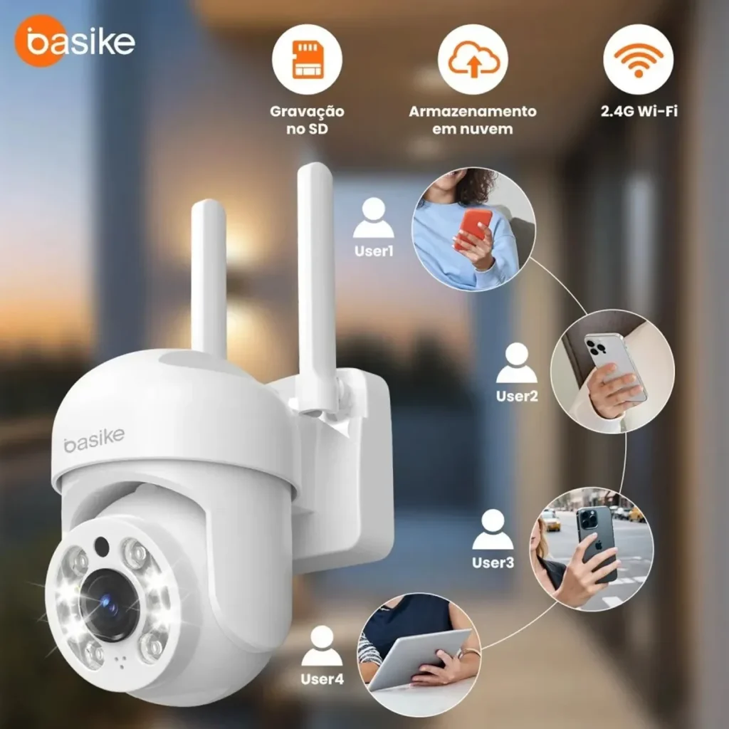 Kit 3 Câmeras de Segurança IP WiFi Yoosee Externa Full HD PTZ