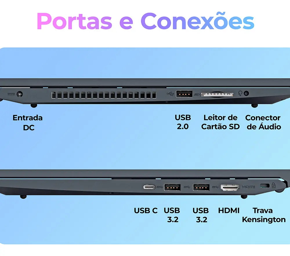 Notebook Positivo Vision i15M Intel Core i3 N300 8GB 512GB SSD 15,6” Full HD IPS