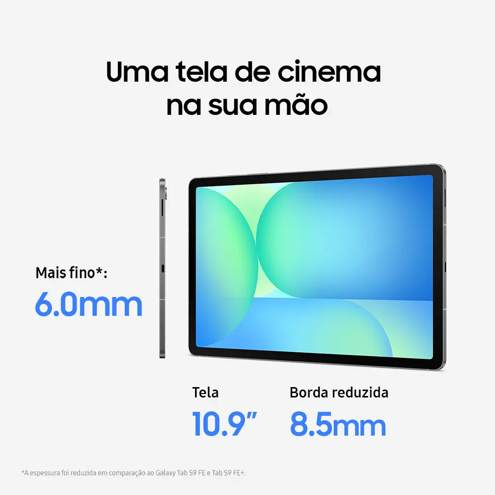 Tablet Samsung Galaxy Tab S10 FE WiFi 128GB 8GB Tela 10.9″ 90Hz S Pen e Capa Inclusas