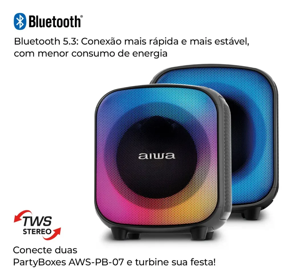 Caixa de Som Partybox AIWA AWS-PB-07 100W RMS