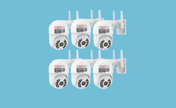 Kit 6 Câmeras de Segurança A31 ICSee Prova D’Água Lente Dupla Branco/Preto