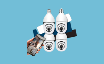 Kit com 4 Câmeras de Segurança HW Lâmpada Wi-Fi Full HD PTZ 360°