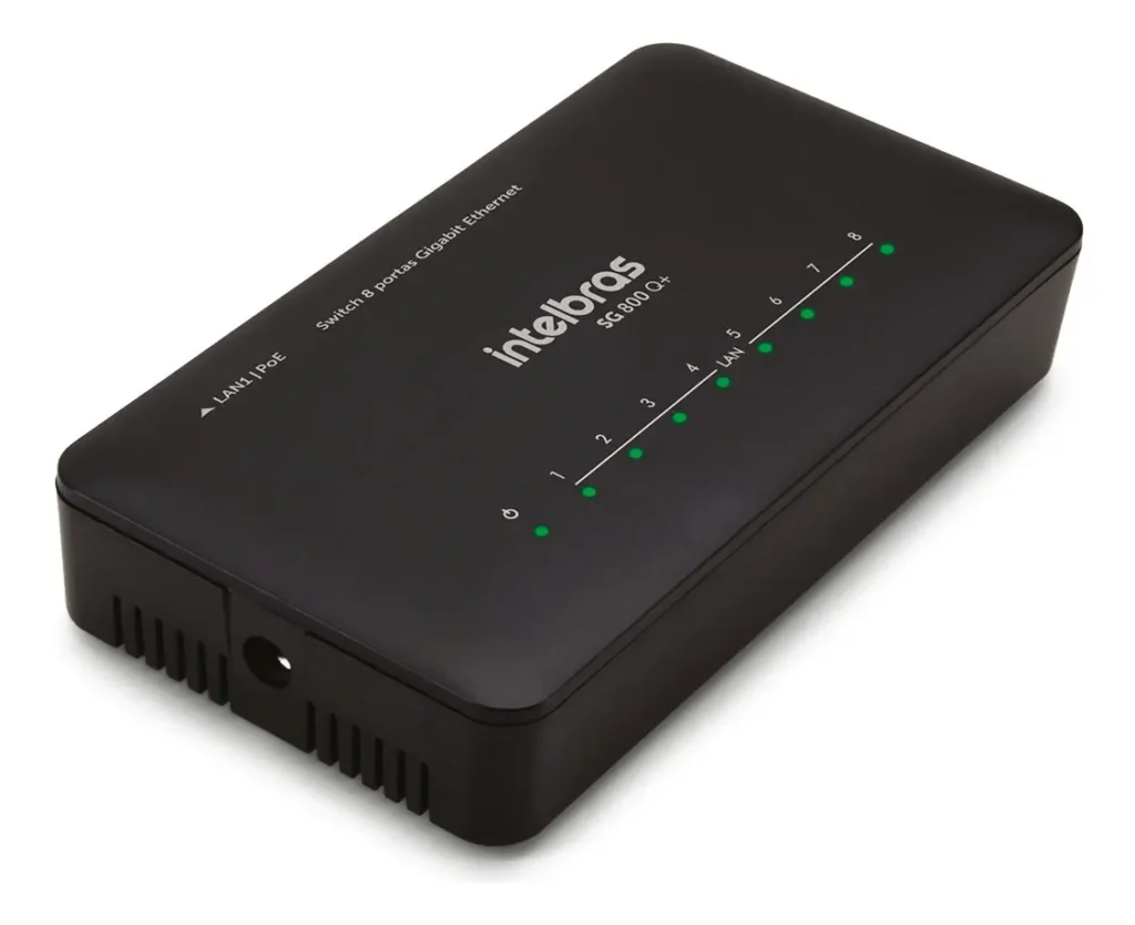 Switch Intelbras SG 800 Q+ 8 Portas Gigabit Não Gerenciável