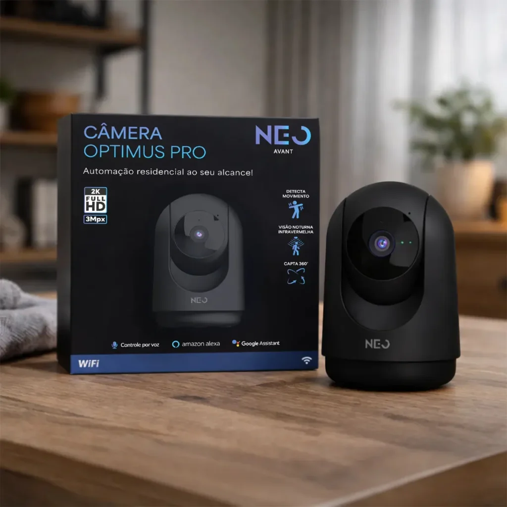 Câmera Inteligente Optimus Pro Full HD 2K Wi-Fi 360° Avant Neo