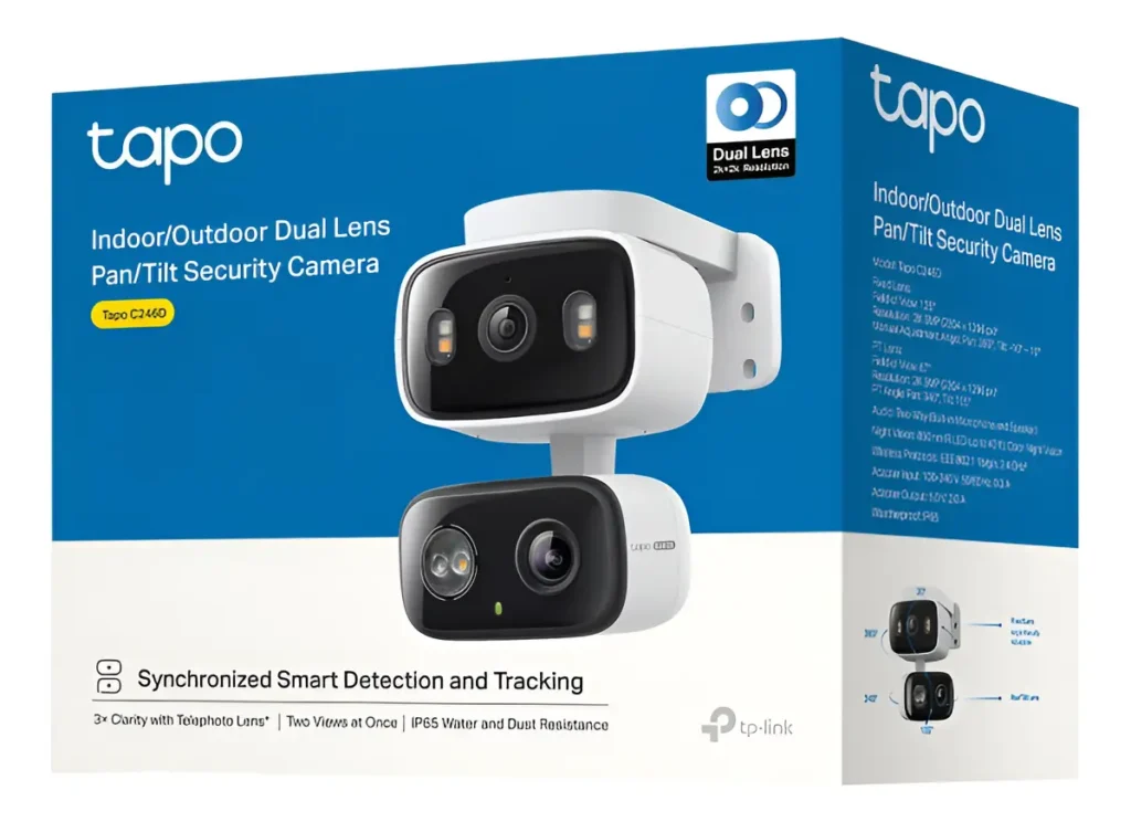Câmera de Segurança TP-Link Tapo C246D Dual Lens 2K Vision