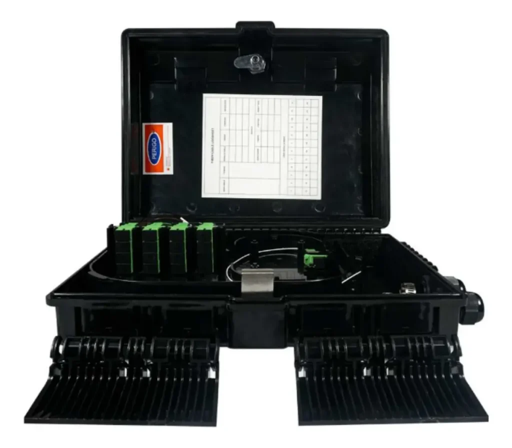 Kit 10 Caixas Atendimento CTO Fibra Óptica 1×8 APC Montada