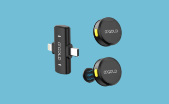 Microfone Lapela A’Gold MCF-38D Sem Fio para iPhone e Android com 2 Microfones