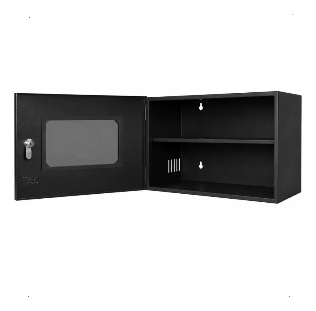 Rack Max Eletron 5U Mini 19 Polegadas Preto com Bandeja e Visor