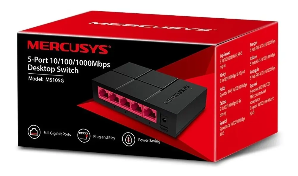 Switch Mercusys MS105G 5 Portas Gigabit